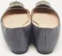 Manolo Blahnik Pre-owned Satin flats Gray Dames - Thumbnail 6