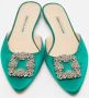 Manolo Blahnik Pre-owned Satin flats Green Dames - Thumbnail 3