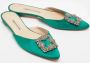 Manolo Blahnik Pre-owned Satin flats Green Dames - Thumbnail 4