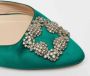 Manolo Blahnik Pre-owned Satin flats Green Dames - Thumbnail 7