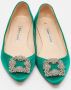 Manolo Blahnik Pre-owned Satin flats Green Dames - Thumbnail 3