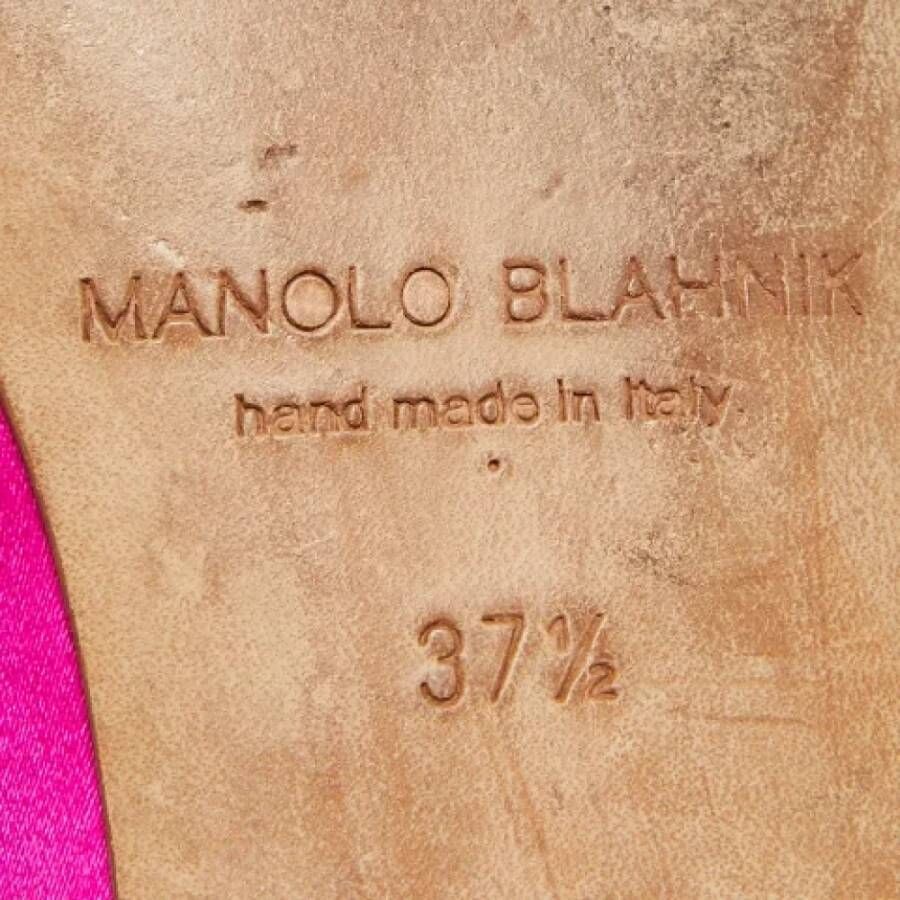 Manolo Blahnik Pre-owned Satin flats Pink Dames