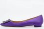 Manolo Blahnik Pre-owned Satin flats Purple Dames - Thumbnail 2