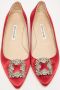 Manolo Blahnik Pre-owned Satin flats Red Dames - Thumbnail 3