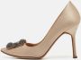 Manolo Blahnik Pre-owned Satin heels Beige Dames - Thumbnail 2