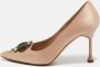 Manolo Blahnik Pre-owned Satin heels Beige Dames - Thumbnail 2