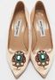 Manolo Blahnik Pre-owned Satin heels Beige Dames - Thumbnail 3