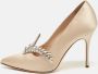 Manolo Blahnik Pre-owned Satin heels Beige Dames - Thumbnail 2