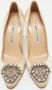 Manolo Blahnik Pre-owned Satin heels Beige Dames - Thumbnail 2