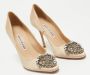 Manolo Blahnik Pre-owned Satin heels Beige Dames - Thumbnail 3