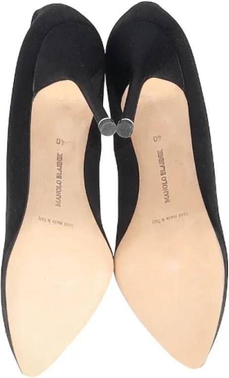 Manolo Blahnik Pre-owned Satin heels Black Dames