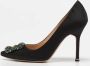 Manolo Blahnik Pre-owned Satin heels Black Dames - Thumbnail 2