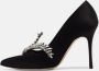 Manolo Blahnik Pre-owned Satin heels Black Dames - Thumbnail 2