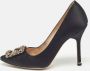 Manolo Blahnik Pre-owned Satin heels Black Dames - Thumbnail 2