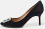 Manolo Blahnik Pre-owned Satin heels Black Dames - Thumbnail 2