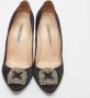 Manolo Blahnik Pre-owned Satin heels Black Dames - Thumbnail 3