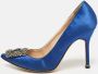 Manolo Blahnik Pre-owned Satin heels Blue Dames - Thumbnail 2