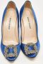 Manolo Blahnik Pre-owned Satin heels Blue Dames - Thumbnail 3