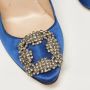 Manolo Blahnik Pre-owned Satin heels Blue Dames - Thumbnail 7