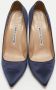 Manolo Blahnik Pre-owned Satin heels Blue Dames - Thumbnail 3