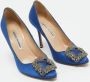 Manolo Blahnik Pre-owned Satin heels Blue Dames - Thumbnail 4