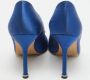 Manolo Blahnik Pre-owned Satin heels Blue Dames - Thumbnail 5