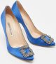 Manolo Blahnik Pre-owned Satin heels Blue Dames - Thumbnail 4