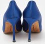 Manolo Blahnik Pre-owned Satin heels Blue Dames - Thumbnail 5