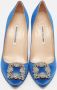 Manolo Blahnik Pre-owned Satin heels Blue Dames - Thumbnail 3