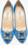 Manolo Blahnik Pre-owned Satin heels Blue Dames - Thumbnail 3