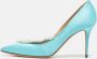 Manolo Blahnik Pre-owned Satin heels Blue Dames - Thumbnail 2