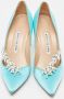 Manolo Blahnik Pre-owned Satin heels Blue Dames - Thumbnail 3