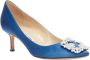 Manolo Blahnik Pre-owned Satin heels Blue Dames - Thumbnail 2