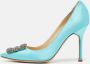 Manolo Blahnik Pre-owned Satin heels Blue Dames - Thumbnail 2