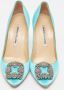 Manolo Blahnik Pre-owned Satin heels Blue Dames - Thumbnail 3