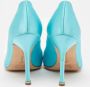 Manolo Blahnik Pre-owned Satin heels Blue Dames - Thumbnail 5