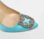 Manolo Blahnik Pre-owned Satin heels Blue Dames - Thumbnail 7