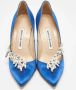 Manolo Blahnik Pre-owned Satin heels Blue Dames - Thumbnail 3