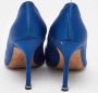 Manolo Blahnik Pre-owned Satin heels Blue Dames - Thumbnail 5