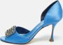 Manolo Blahnik Pre-owned Satin heels Blue Dames - Thumbnail 2