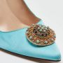 Manolo Blahnik Pre-owned Satin heels Blue Dames - Thumbnail 7