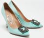 Manolo Blahnik Pre-owned Satin heels Blue Dames - Thumbnail 3