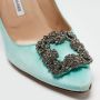 Manolo Blahnik Pre-owned Satin heels Blue Dames - Thumbnail 6