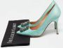 Manolo Blahnik Pre-owned Satin heels Blue Dames - Thumbnail 8