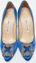 Manolo Blahnik Pre-owned Satin heels Blue Dames - Thumbnail 3