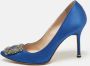 Manolo Blahnik Pre-owned Satin heels Blue Dames - Thumbnail 2