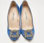 Manolo Blahnik Pre-owned Satin heels Blue Dames - Thumbnail 3