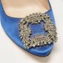 Manolo Blahnik Pre-owned Satin heels Blue Dames - Thumbnail 7