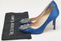 Manolo Blahnik Pre-owned Satin heels Blue Dames - Thumbnail 9