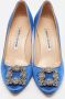 Manolo Blahnik Pre-owned Satin heels Blue Dames - Thumbnail 2